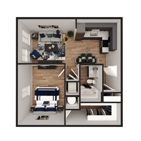 3D Floor Plan Nickel at Pure Lowell, Arkansas